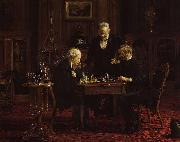 Thomas Eakins The Chess Players oil painting on canvas